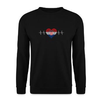 Kroatien Croatia - Unisex Pullover - Schwarz - Vorne - Alina (178cm) & Michal (187cm)