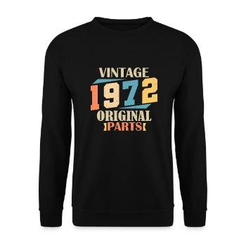 Mois 1972. Cadeau d'anniversaire 1972. 52 ans Birt - Sweat-shirt Unisexe - noir - Devant - Alina (178cm) & Michal (187cm)