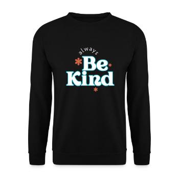 Sei immer freundlich - Unisex Pullover - Schwarz - Vorne - Alina (178cm) & Michal (187cm)