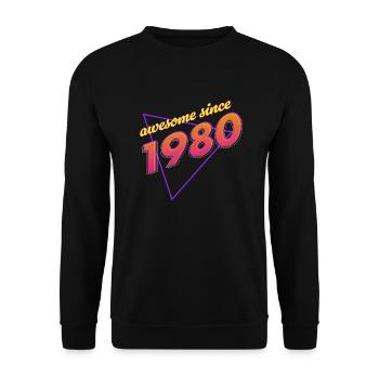 Rétro - Awesome since 1980 - Sweat-shirt Unisexe - noir - Devant - Alina (178cm) & Michal (187cm)