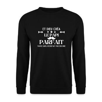 DIEU CREA LE PAPI PARFAIT - Sweat-shirt Unisexe - noir - Devant - Alina (178cm) & Michal (187cm)