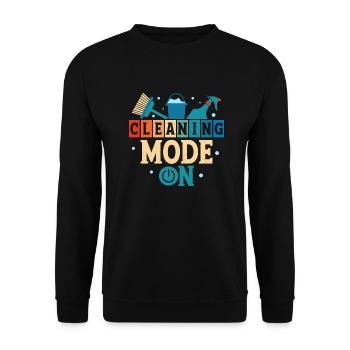 Mode de nettoyage sur le nettoyeur d’entretien ménager - Sweat-shirt Unisexe - noir - Devant - Alina (178cm) & Michal (187cm)