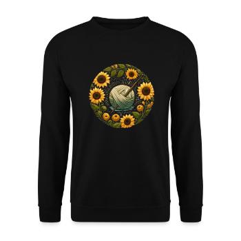Ball of Knitter and Crochet Yarn - Unisex Sweatshirt - black - Front - Alina (178cm) & Michal (187cm)