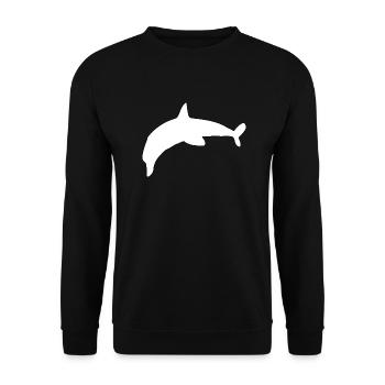 Dolphin Symbol Animal Blue - Unisex Sweatshirt - black - Front - Alina (178cm) & Michal (187cm)