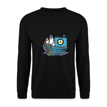 Mouettes Marins Bateau de pêcheur Bateaux de marins - Sweat-shirt Unisexe - noir - Devant - Alina (178cm) & Michal (187cm)