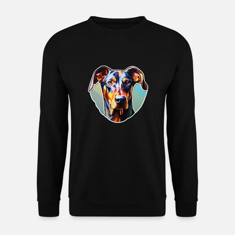 Dobermann Pinscher psychedelisch - Unisex Pullover - Schwarz