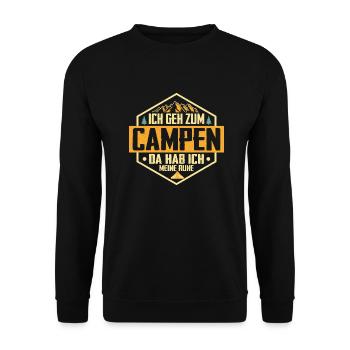 Je vais camper là-bas J’ai mon calme et ma tranquillité Vacances À propos - Sweat-shirt Unisexe - noir - Devant - Alina (178cm) & Michal (187cm)