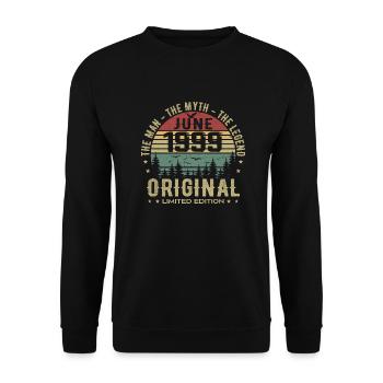 1999 June 1999 Birthday June 1999 June Gift - Unisex Sweatshirt - black - Front - Alina (178cm) & Michal (187cm)
