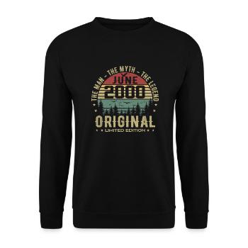 2000 June 2000 Birthday June 2000 June Gift - Unisex Sweatshirt - black - Front - Alina (178cm) & Michal (187cm)