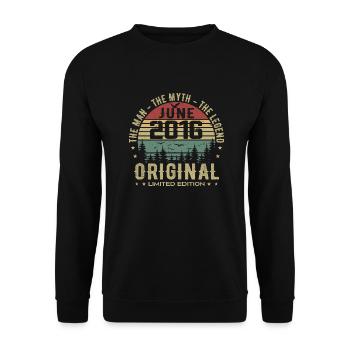 2016 June 2016 Birthday June 2016 June Gift - Unisex Sweatshirt - black - Front - Alina (178cm) & Michal (187cm)