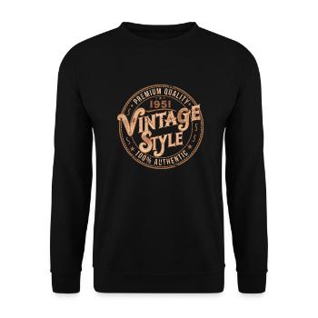 Vintage 1951 Cadeau D'anniversaire 1951 Rétro 1951 - Sweat-shirt Unisexe - noir - Devant - Alina (178cm) & Michal (187cm)