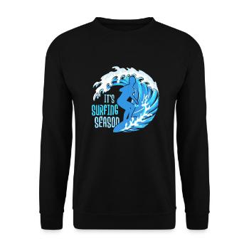 It's Surfing Season Surfboard Surfer Summer - Unisex Sweatshirt - black - Front - Alina (178cm) & Michal (187cm)