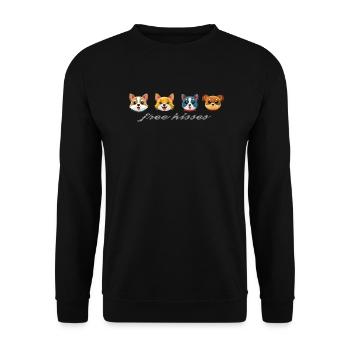 free kisses from wet Hundeschnauzen - Unisex Pullover - Schwarz - Vorne - Alina (178cm) & Michal (187cm)
