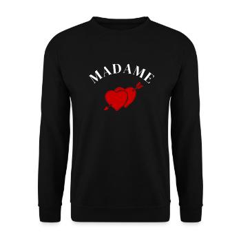 Madame Heart Arrow - Braut in spe - Unisex Pullover - Schwarz - Vorne - Alina (178cm) & Michal (187cm)
