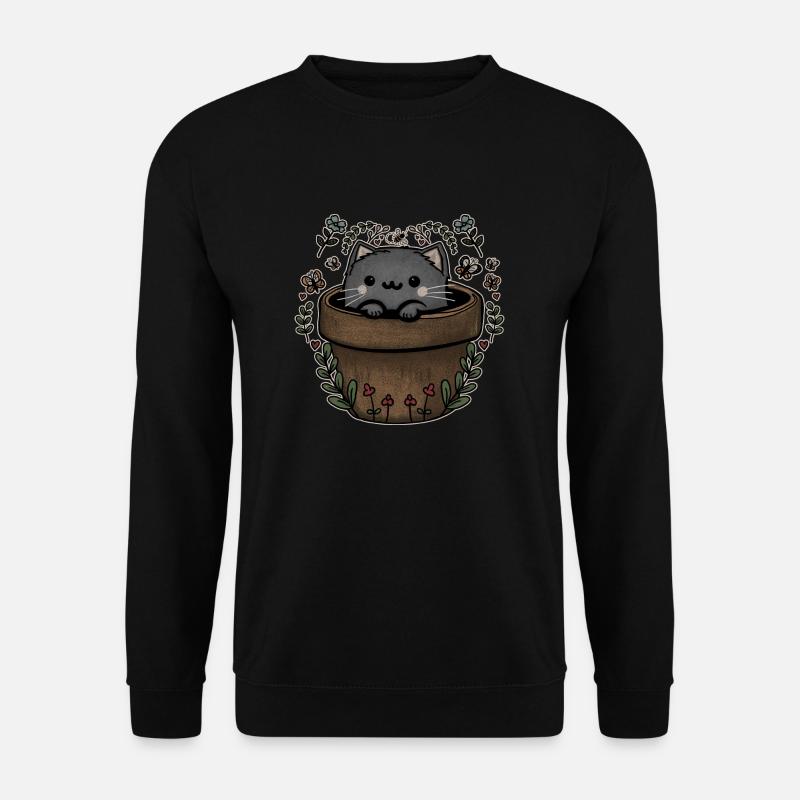 Blumenkatze - Unisex Pullover - Schwarz