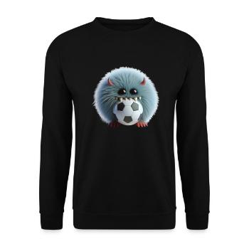 Furball plays with football - Unisex Sweatshirt - black - Front - Alina (178cm) & Michal (187cm)