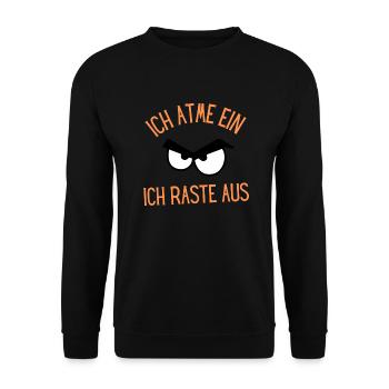 Ich atme ein - Unisex Pullover - Schwarz - Vorne - Alina (178cm) & Michal (187cm)