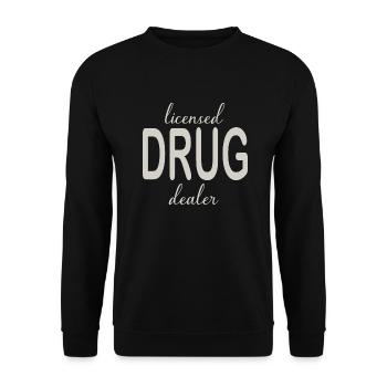 licensed drug dealer - Unisex Sweatshirt - black - Front - Alina (178cm) & Michal (187cm)