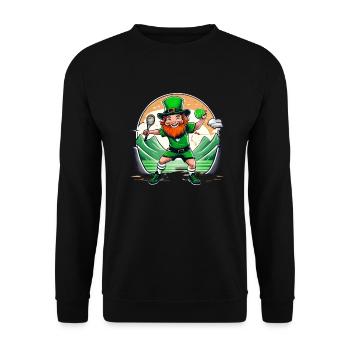 St. Patrick's Day Kleeblatt Tennis - Unisex Pullover - Schwarz - Vorne - Alina (178cm) & Michal (187cm)