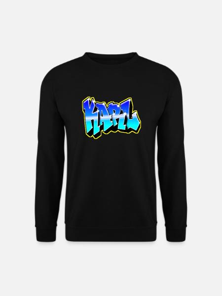 KARL Graffiti Blue and Yellow - Unisex Sweatshirt - black