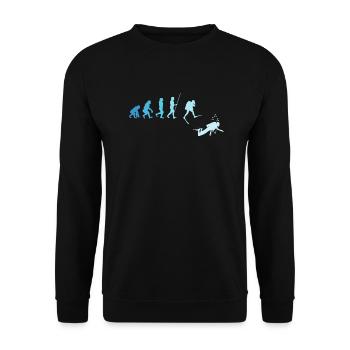 Diving Diver Evolution Retro Scuba - Unisex Sweatshirt - black - Front - Alina (178cm) & Michal (187cm)