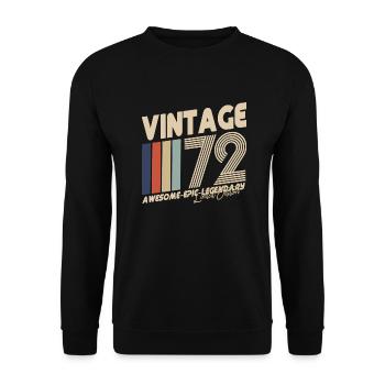 1972 - Unisex Pullover - Schwarz - Vorne - Alina (178cm) & Michal (187cm)