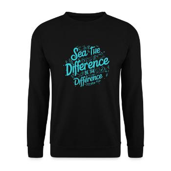 Bathing beach & sea plastic-free against pollution - Unisex Sweatshirt - black - Front - Alina (178cm) & Michal (187cm)