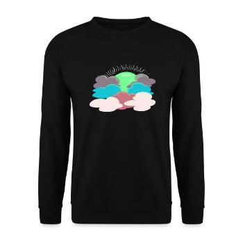 Sonne hinter den Wolken - Unisex Pullover - Schwarz - Vorne - Alina (178cm) & Michal (187cm)