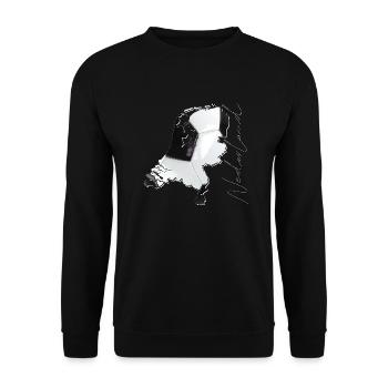 Netherlands | real football | Map NL - Unisex Sweatshirt - black - Front - Alina (178cm) & Michal (187cm)