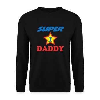 SUPER DADDY - Unisex Sweatshirt - black - Front - Alina (178cm) & Michal (187cm)