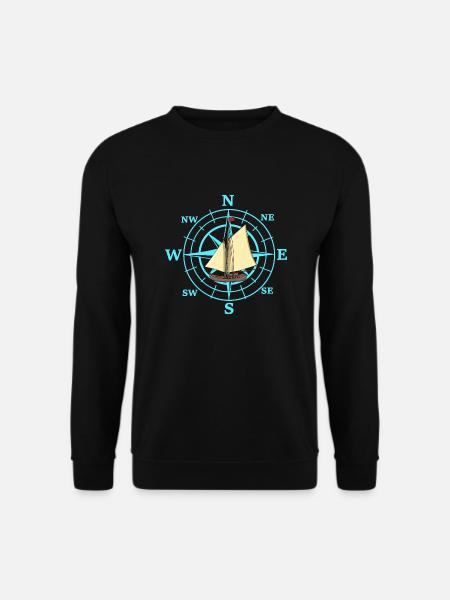 Kompass Segelschiff Schiff Schiffe Reise - Unisex Pullover - Schwarz