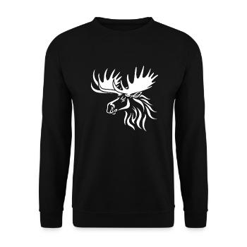 Elch - Unisex Pullover - Schwarz - Vorne - Alina (178cm) & Michal (187cm)
