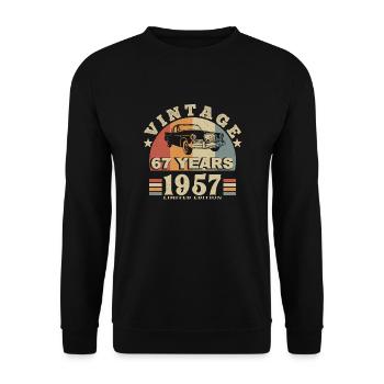 vintage 1957 né en 1957 67 ans anniversaire - Sweat-shirt Unisexe - noir - Devant - Alina (178cm) & Michal (187cm)