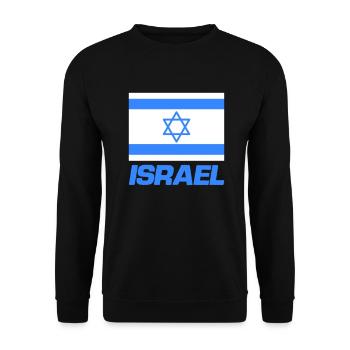 Israel Flag - Unisex Sweatshirt - black - Front - Alina (178cm) & Michal (187cm)