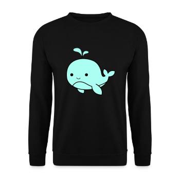 Bébé baleine 02 - Sweat-shirt Unisexe - noir - Devant - Alina (178cm) & Michal (187cm)