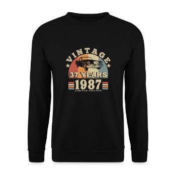 vintage 1987 né en 1987 37 ans anniversaire - Sweat-shirt Unisexe - noir - Devant - Alina (178cm) & Michal (187cm)