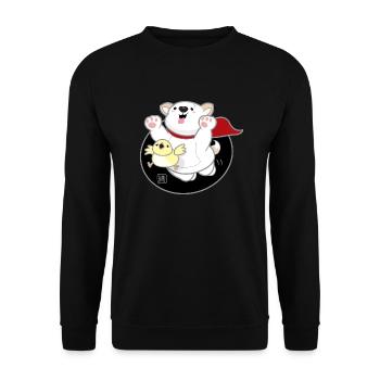 Hund koreanisch - japanischer Stil 06 - Unisex Pullover - Schwarz - Vorne - Alina (178cm) & Michal (187cm)