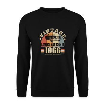 Vintage 1966 Legend Born - Sweat-shirt Unisexe - noir - Devant - Alina (178cm) & Michal (187cm)