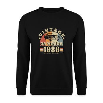 vintage 1986 né en 1986 38 ans anniversaire - Sweat-shirt Unisexe - noir - Devant - Alina (178cm) & Michal (187cm)