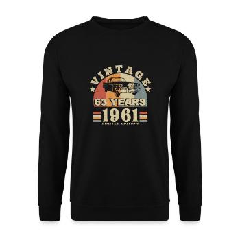 vintage 1961 né en 1961 63 ans anniversaire - Sweat-shirt Unisexe - noir - Devant - Alina (178cm) & Michal (187cm)