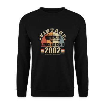 Jahrgang 2002 Legende geboren - Unisex Pullover - Schwarz - Vorne - Alina (178cm) & Michal (187cm)