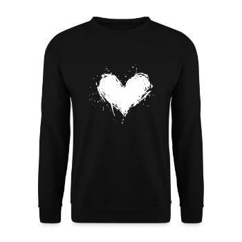 Herz Symbol - Unisex Pullover - Schwarz - Vorne - Alina (178cm) & Michal (187cm)