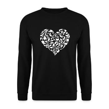Heart Symbol Plants Nature Garden - Unisex Sweatshirt - black - Front - Alina (178cm) & Michal (187cm)