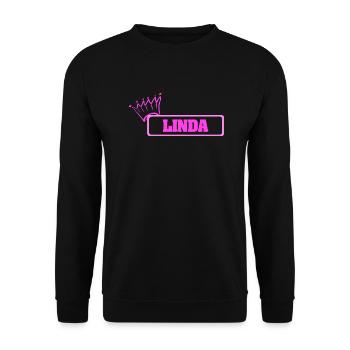 Linda als Krone - Unisex Pullover - Schwarz - Vorne - Alina (178cm) & Michal (187cm)