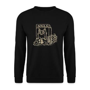 Chat Gothique Goth Halloween - Sweat-shirt Unisexe - noir - Devant - Alina (178cm) & Michal (187cm)