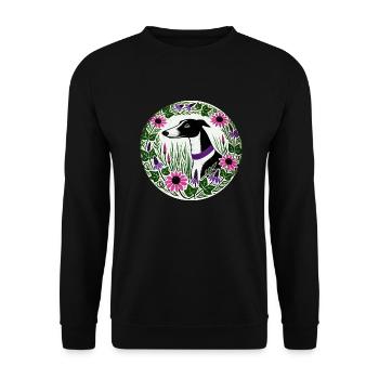 Black and White Greyhound - Unisex Sweatshirt - black - Front - Alina (178cm) & Michal (187cm)