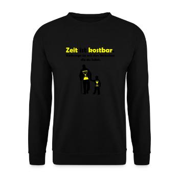 Time is precious - Unisex Sweatshirt - black - Front - Alina (178cm) & Michal (187cm)