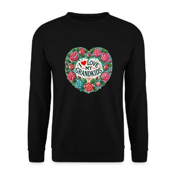 I love my Grandkids - Unisex Sweatshirt - black - Front - Alina (178cm) & Michal (187cm)