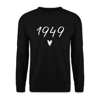 1949 coeur anniversaire - Sweat-shirt Unisexe - noir - Devant - Alina (178cm) & Michal (187cm)
