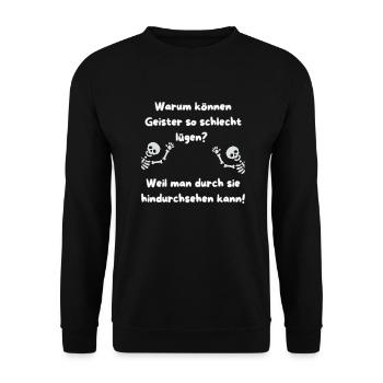 « Flachwitz Parade Ghosts » - Sweat-shirt Unisexe - noir - Devant - Alina (178cm) & Michal (187cm)